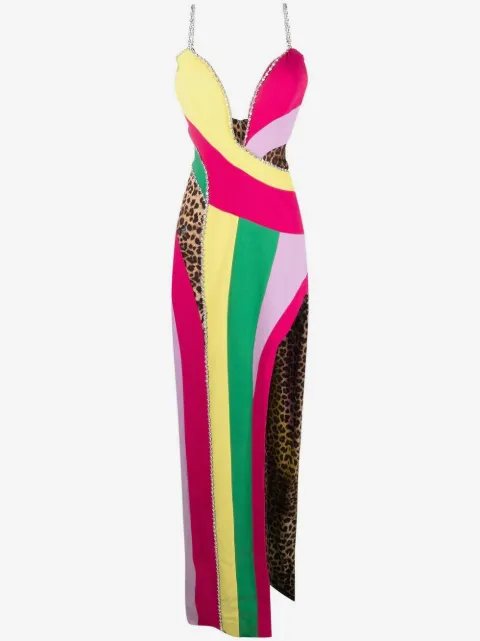 Philipp Plein vestido largo con diseño patchwork 