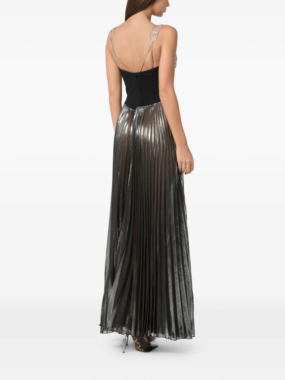 Philipp Plein Maxi-jurk met kristallen Zilver