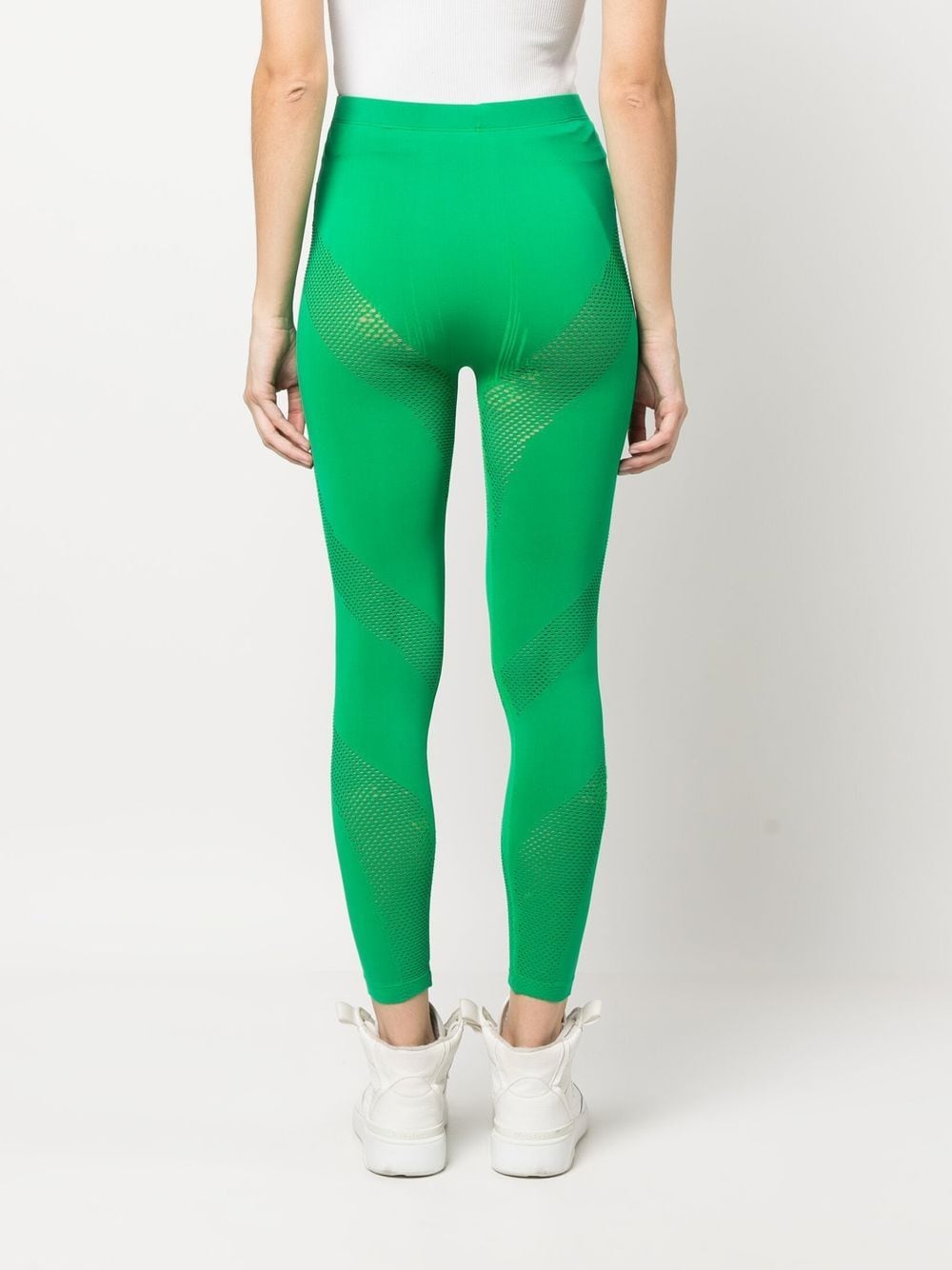 Shop Philipp Plein Perforated-panelled Seamless Leggings In Green