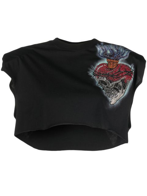 Philipp Plein Love Tattoo cropped T-shirt Women