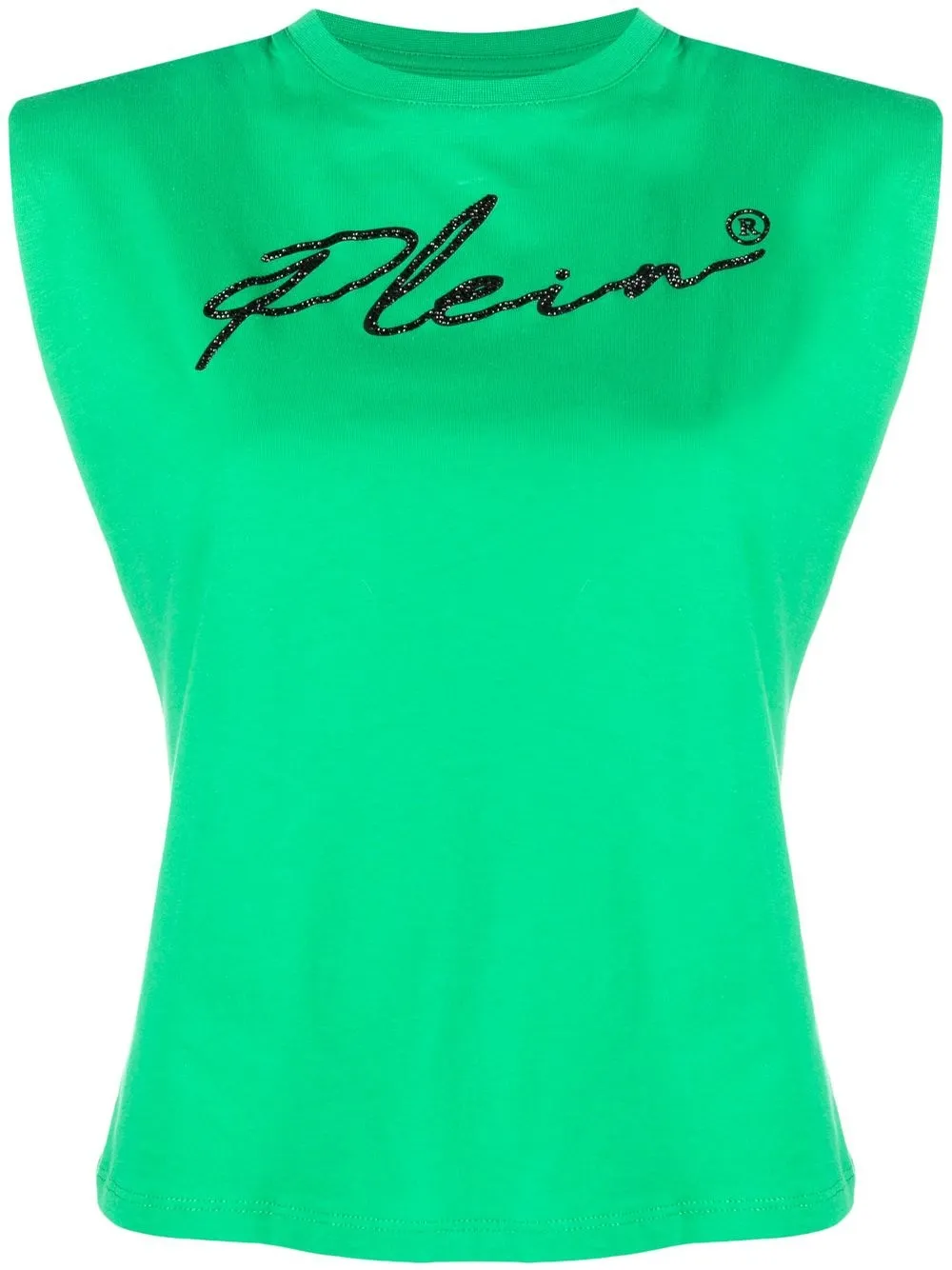 

Philipp Plein logo-print shoulder-pads tank top - Green