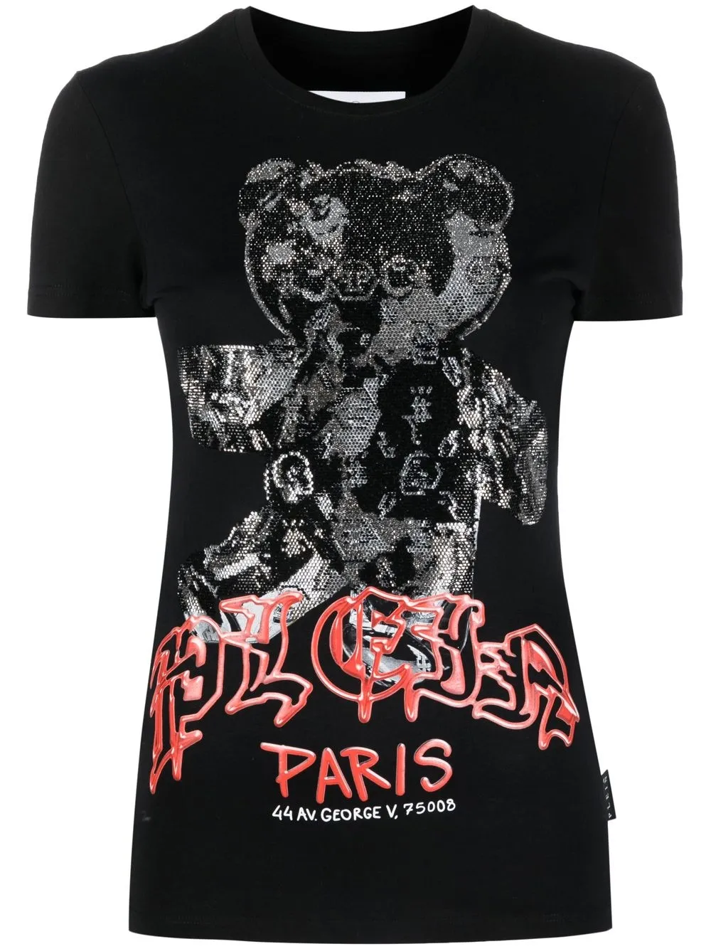 Philipp Plein crystal-embellishment print T-shirt - Black