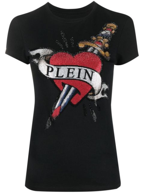 Philipp Plein crystal-embellished logo T-shirt Women