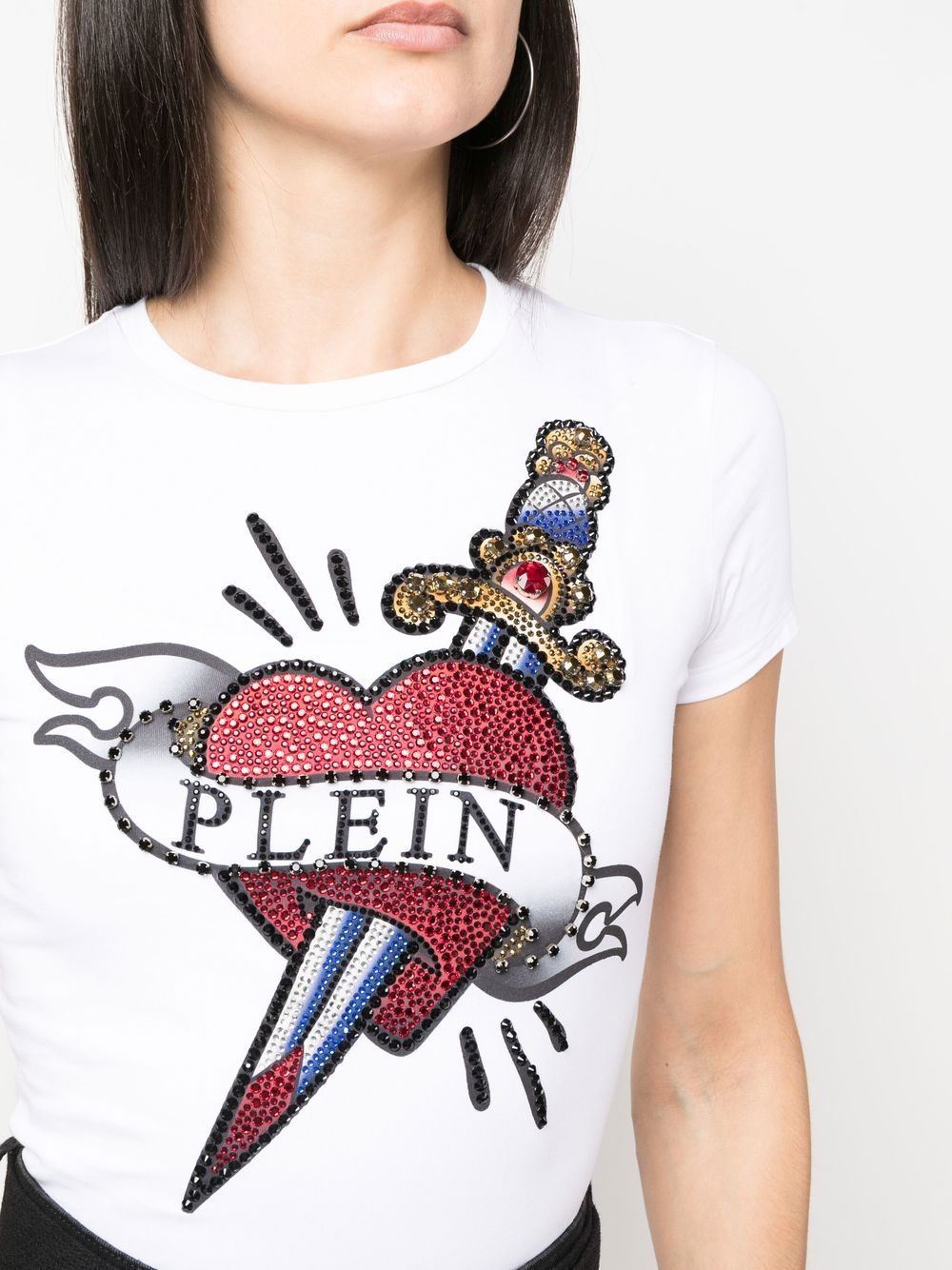 Philipp Plein embellished-logo detail T-shirt Women