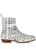 Philipp Plein Stars leather boots - White