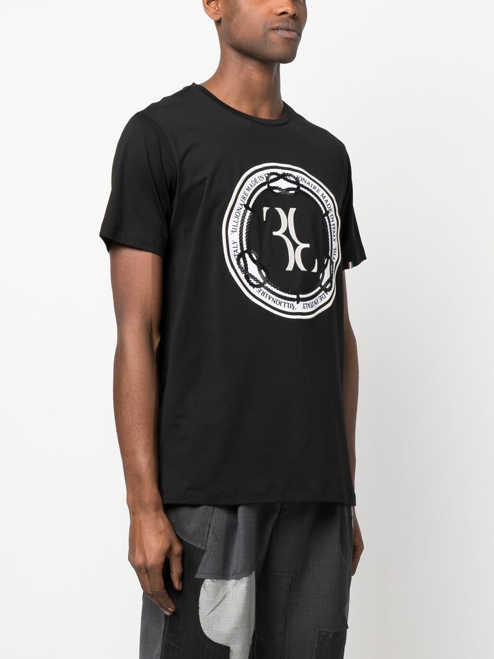 Shop Billionaire Logo-print T-shirt In Black