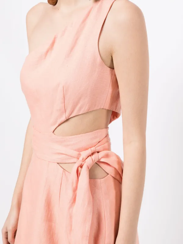 One shoulder linen online dress