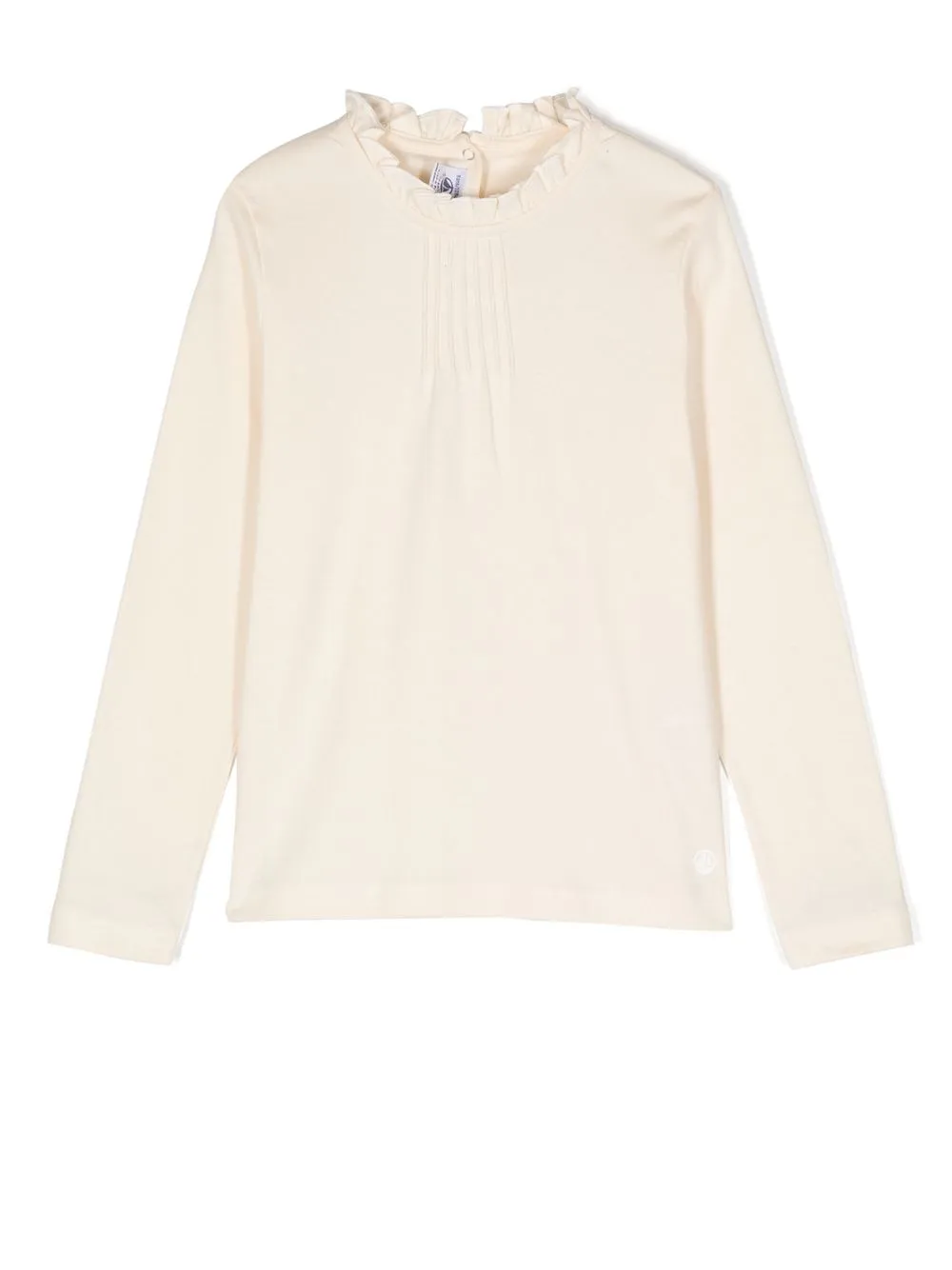 

Petit Bateau ruffle-colar long-sleeve T-shirt - Neutrals
