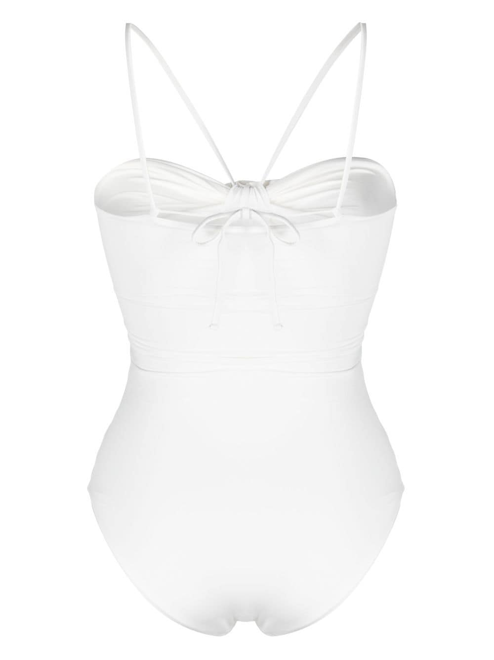 Shop Maygel Coronel Floral-detail Sleeveless Swimsuit In White