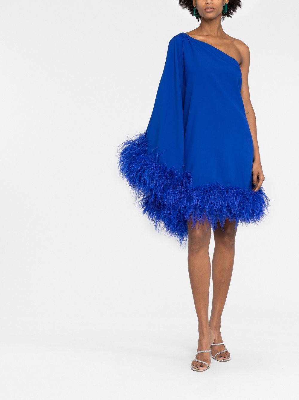 Taller Marmo Piccolo Ubud off-shoulder feather-trim Dress - Farfetch