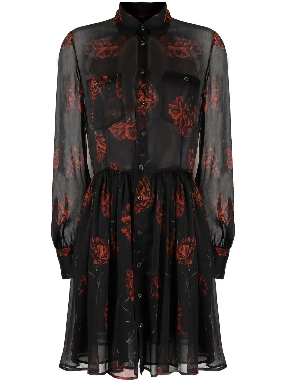 

Dsquared2 floral-print semi-sheer dress - Black