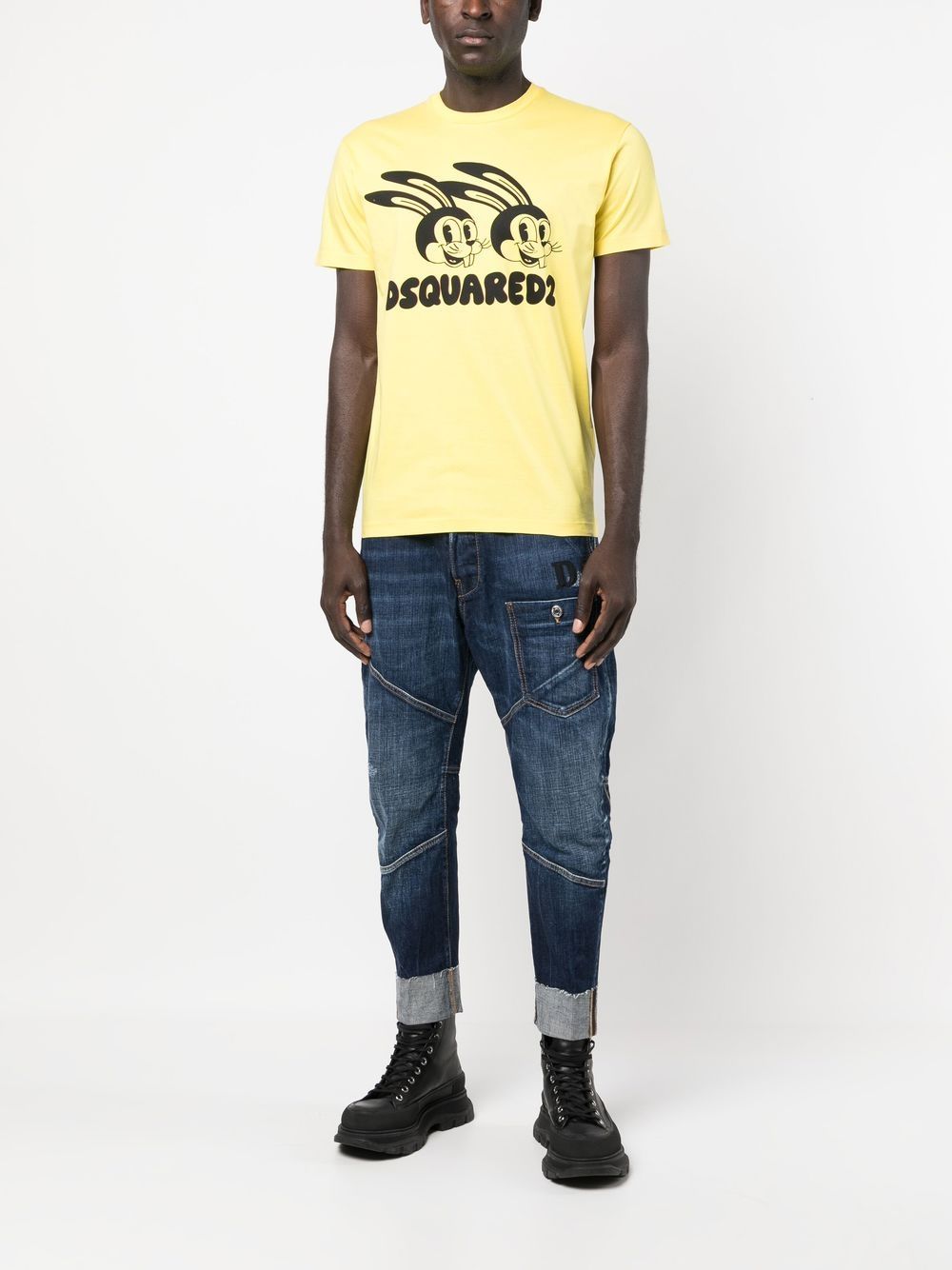 Dsquared2 T-shirt met print - Geel