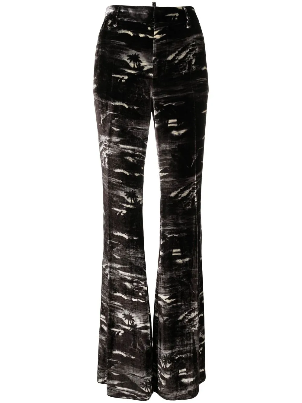 

Dsquared2 graphic-print flared trousers - Black