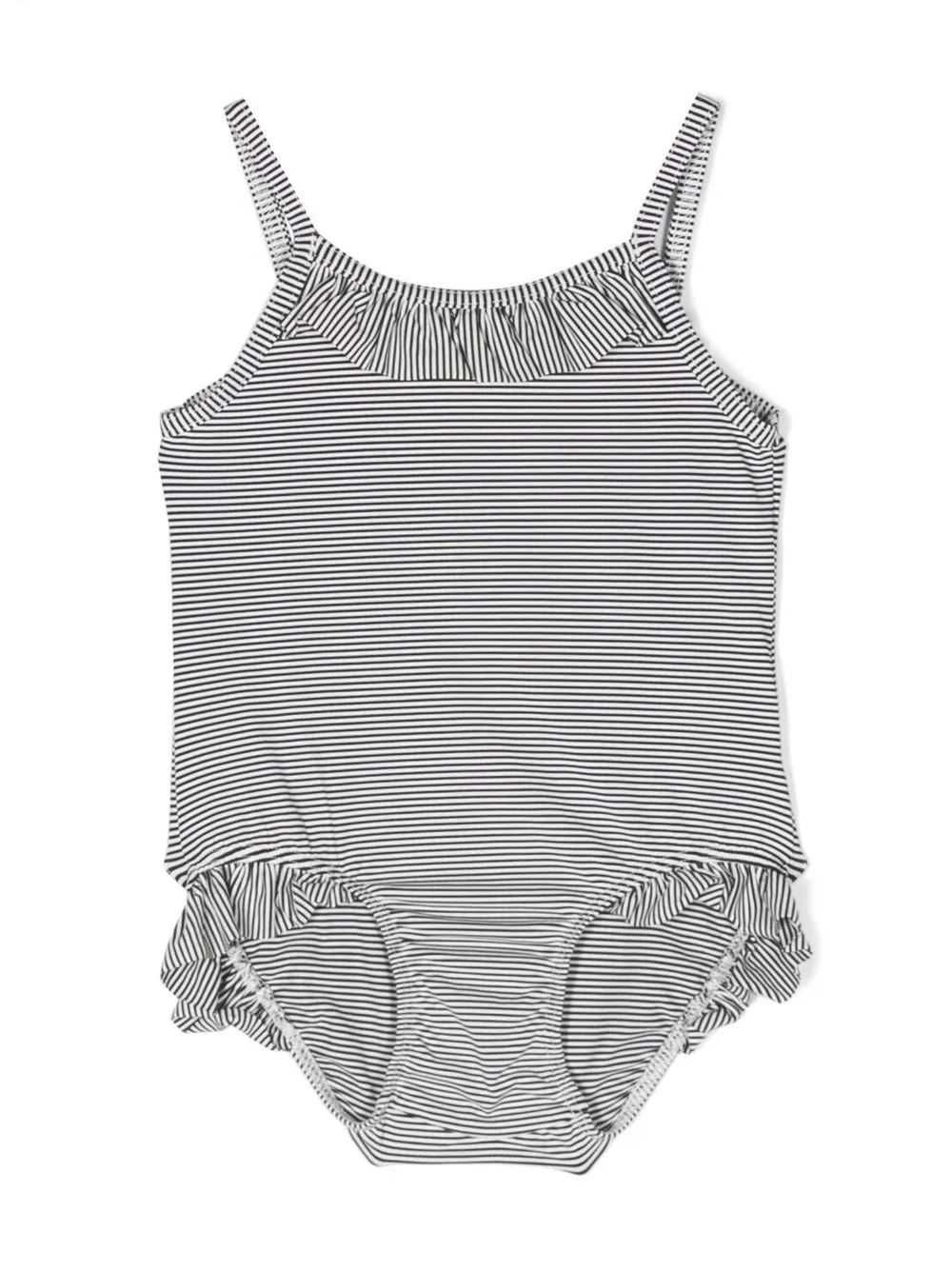 

Petit Bateau striped ruffle-detail swimsuit - Blue