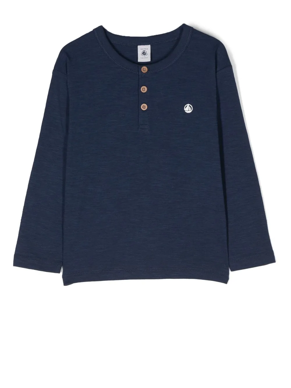 

Petit Bateau long-sleeved button-up T-shirt - Blue