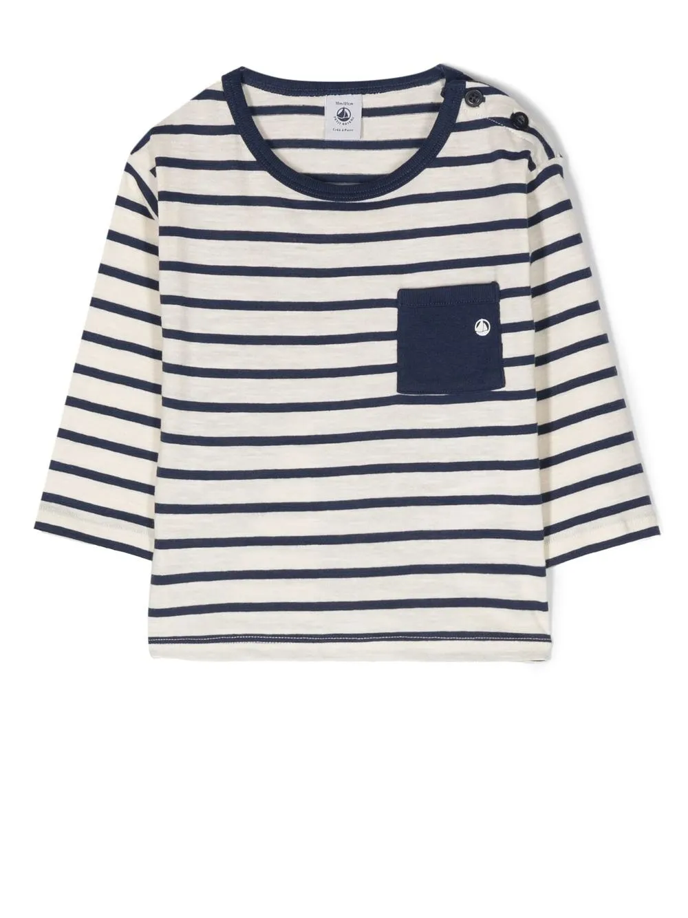 

Petit Bateau playera manga larga con rayas estampadas - Neutro