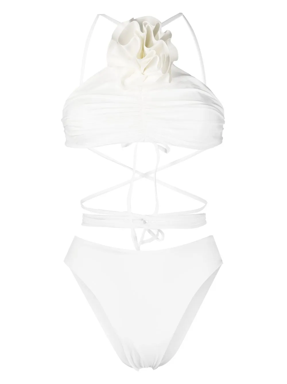 

Maygel Coronel floral-detail cut-out swimsuit - White