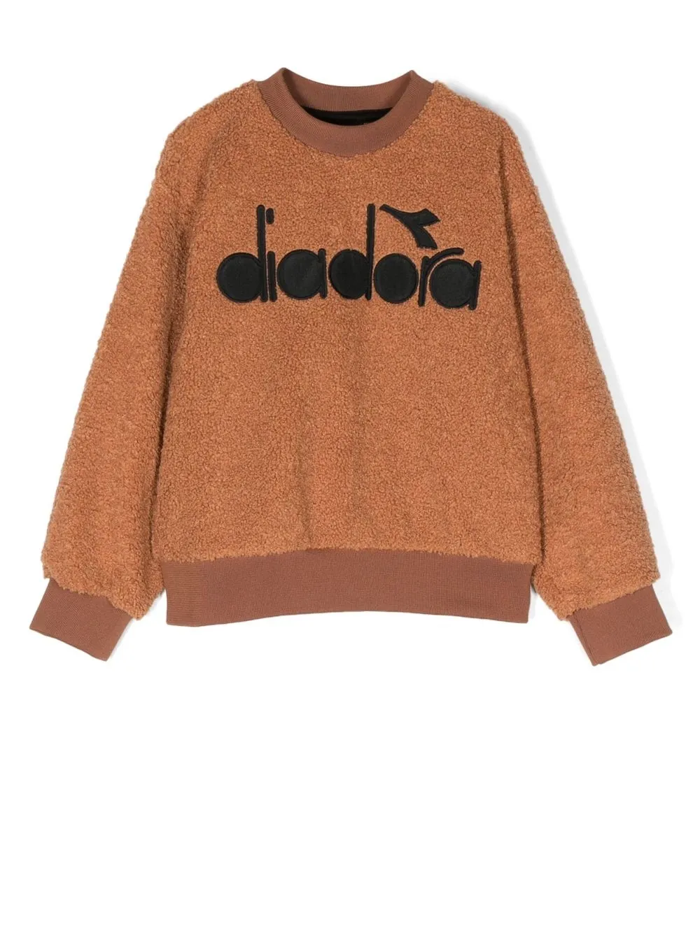 

Diadora Junior embroidered-logo faux-shearling sweatshirt - Neutrals