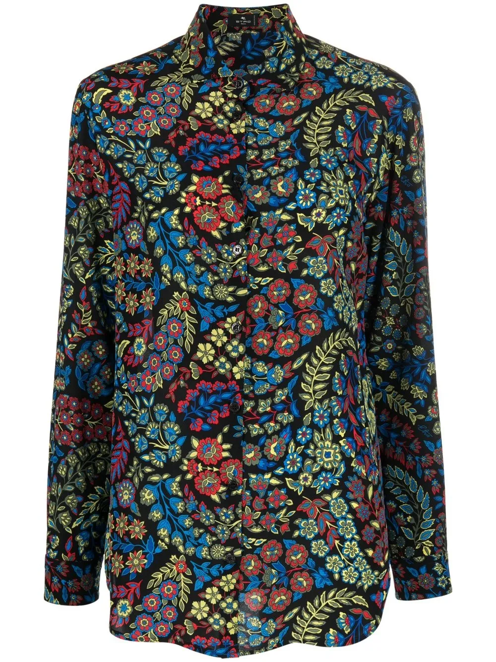 

ETRO floral-print silk shirt - Black