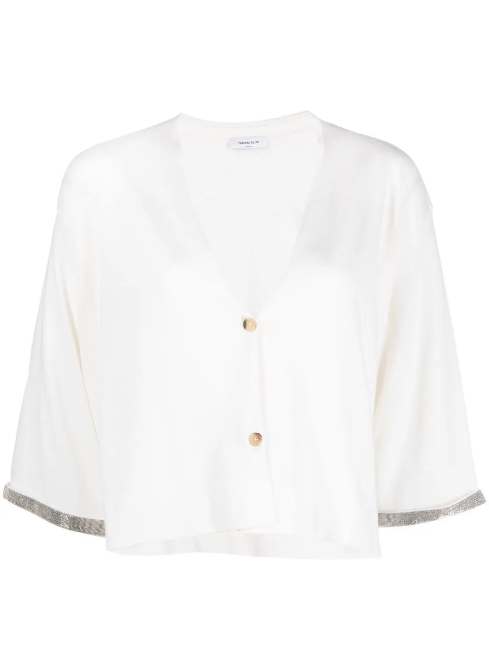 

Fabiana Filippi button-front V-neck knitted top - Neutrals