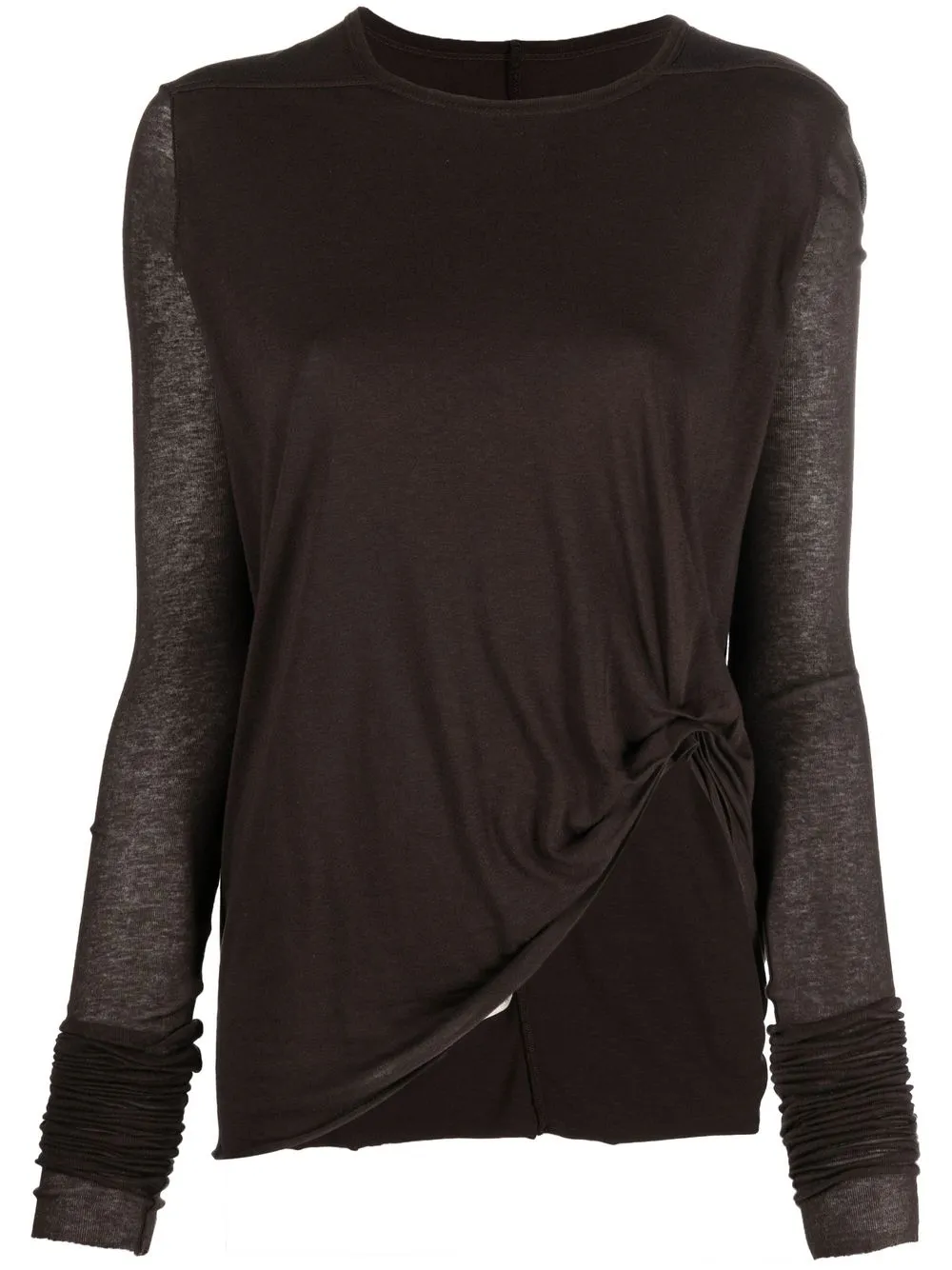 

Rick Owens Lilies ruched long-sleeve T-shirt - Brown