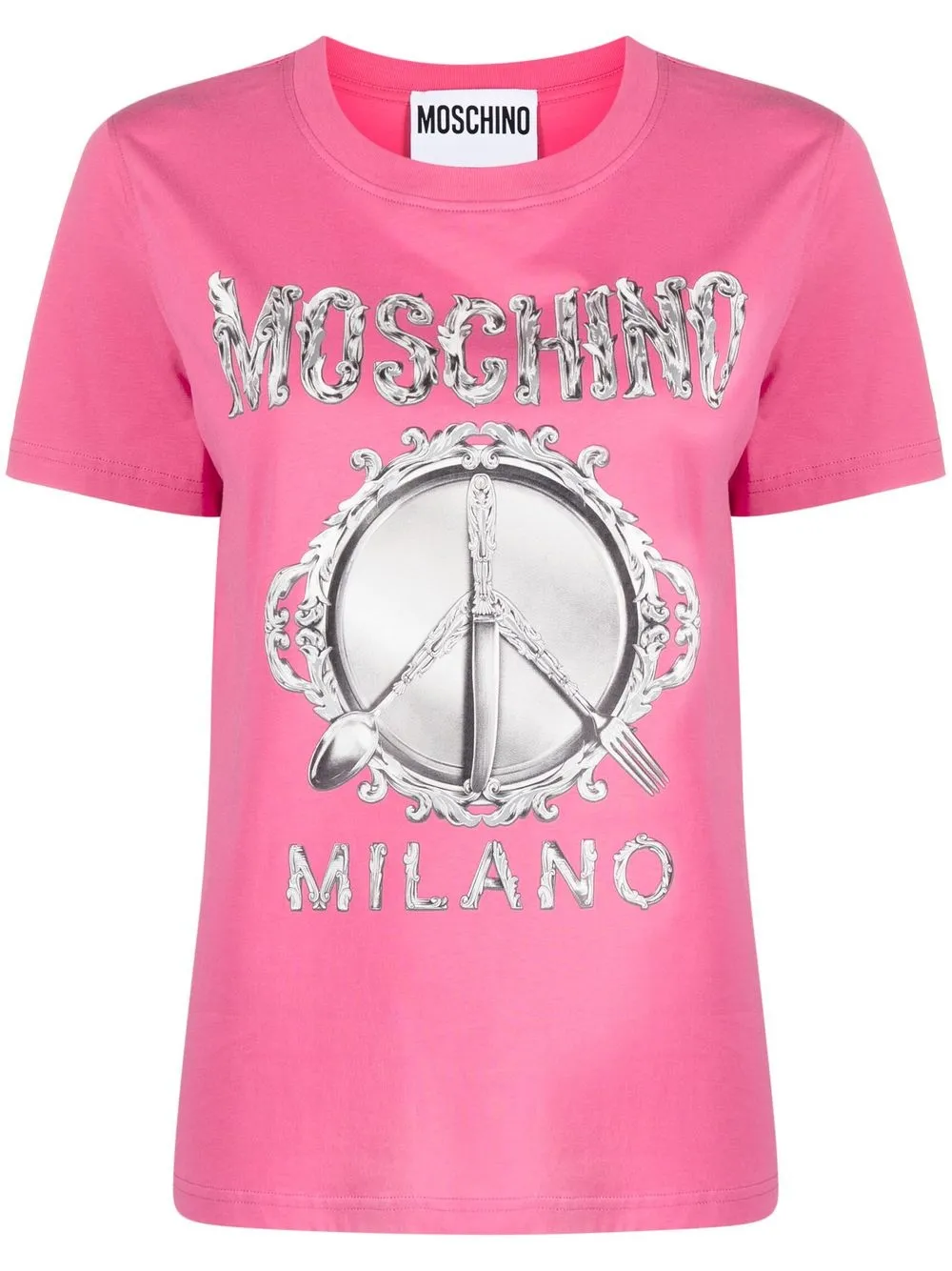 

Moschino organic-cotton logo-print T-shirt - Pink