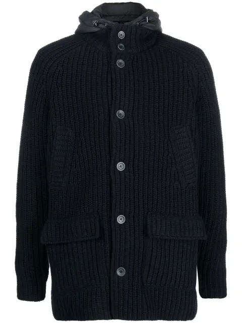 Herno ribbed-knit hooded coat 