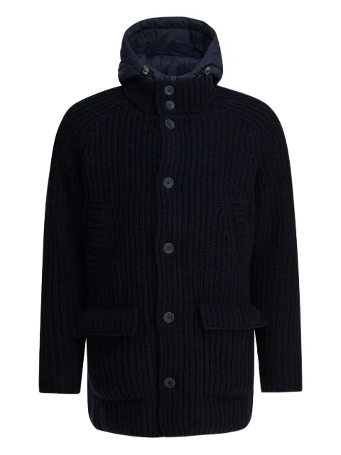Herno ribbed-knit hooded coat 