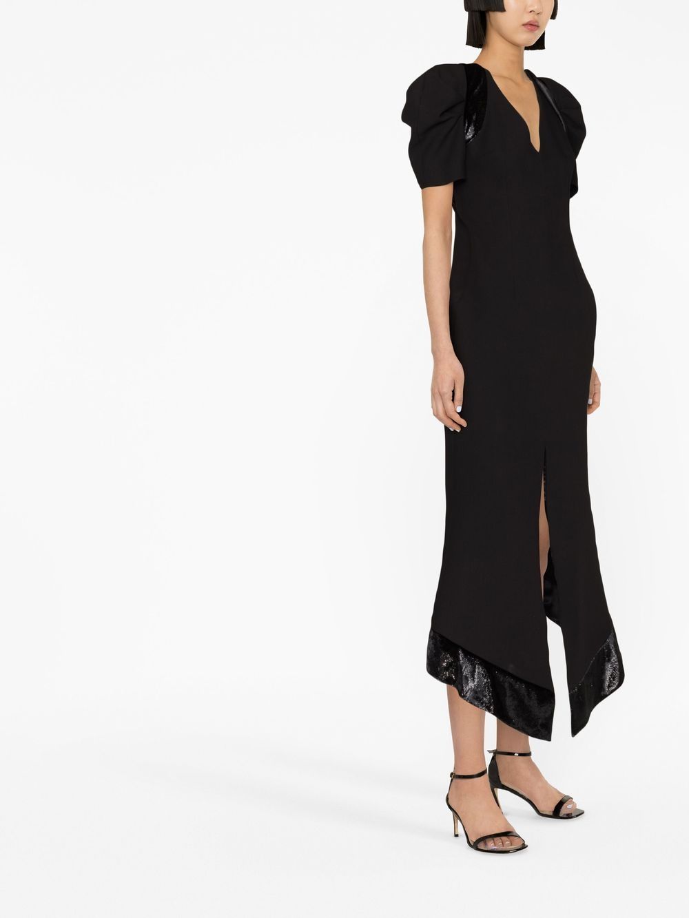 Shop V:pm Atelier Rovena Open-back Midi Dress In Black