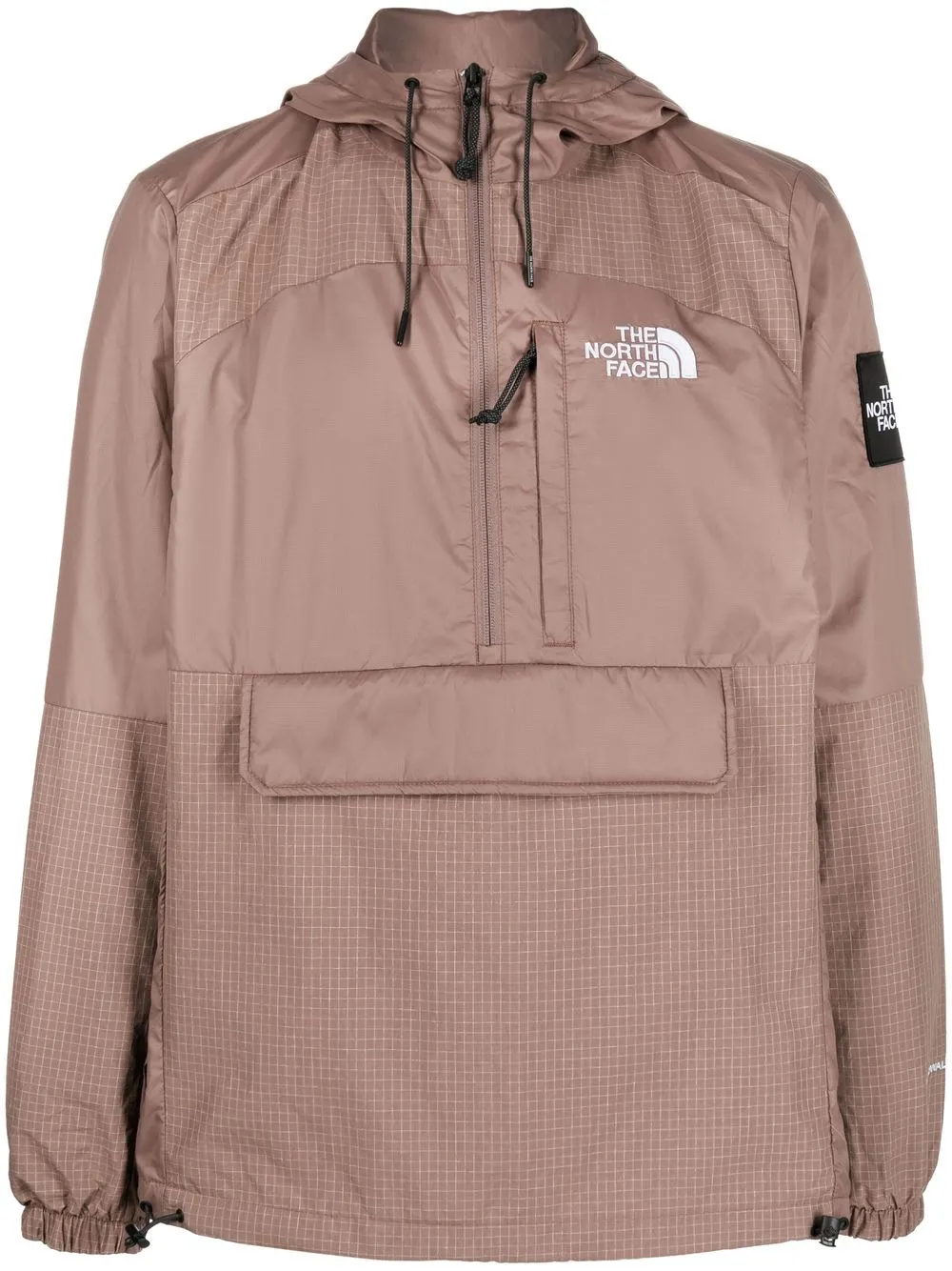 

The North Face logo-embroidered hooded jacket - Brown