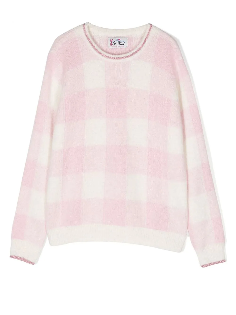 

MC2 Saint Barth Kids gingham check jumper - Pink