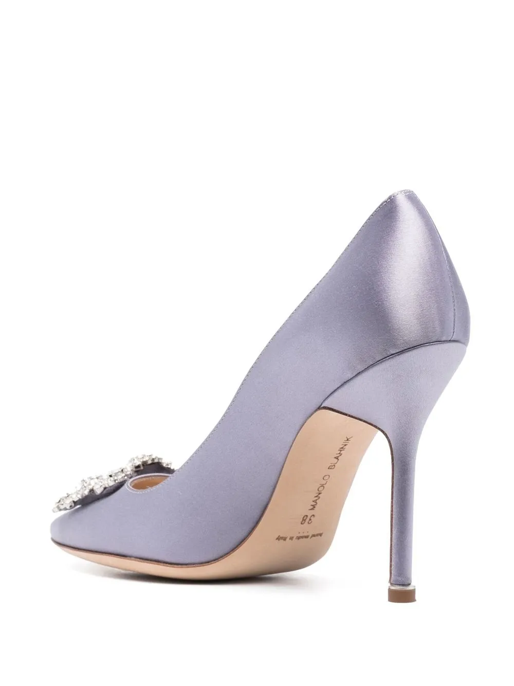Hangisi 90 Crystal Buckle Satin Pumps main image 1