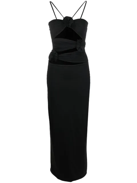 Maygel Coronel vestido midi con aberturas