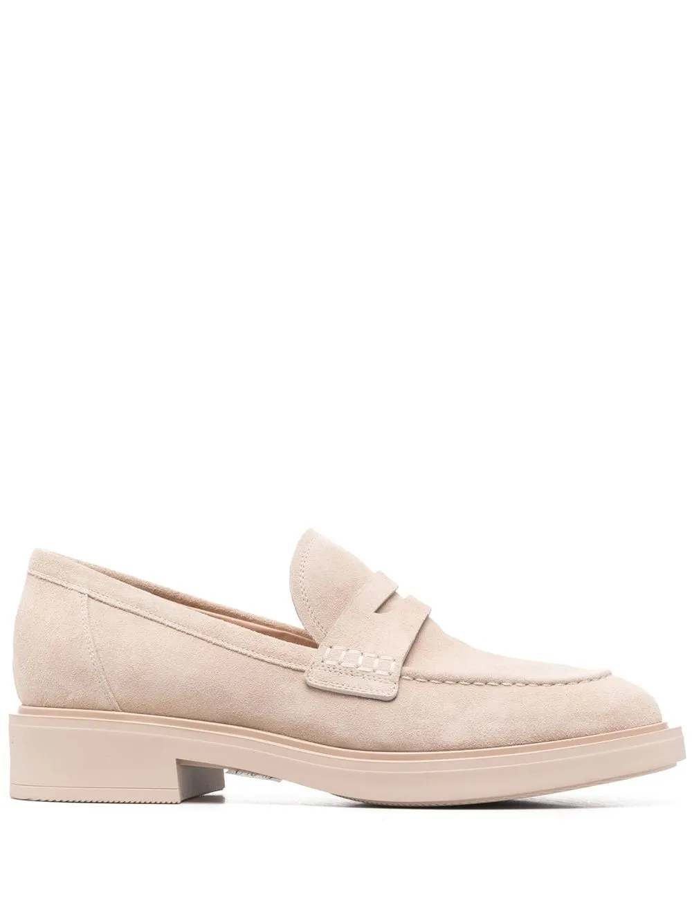 

Gianvito Rossi round-toe suede loafers - Neutrals