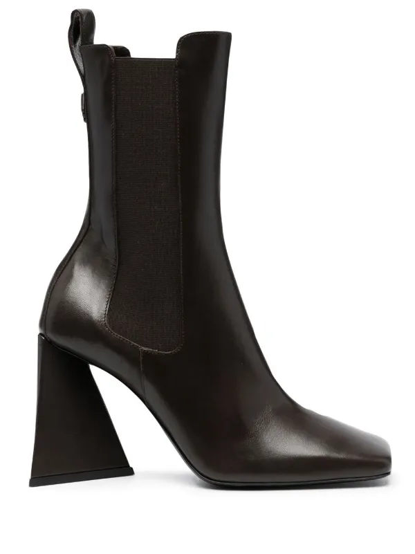 The Attico Devon square toe Ankle Boots Brown FARFETCH IE