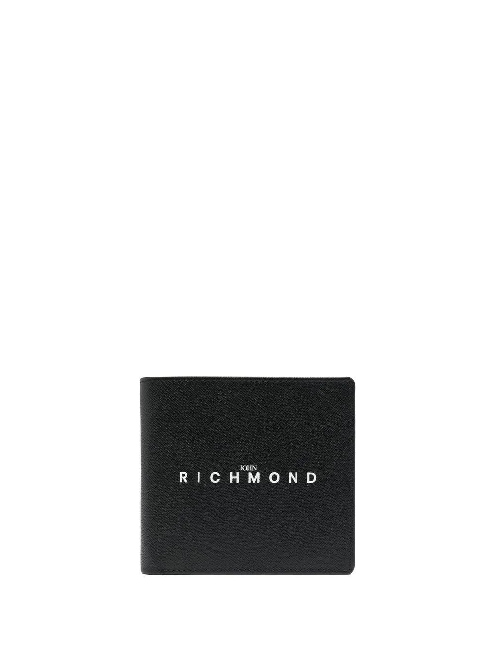 

John Richmond leather logo-print wallet - Black