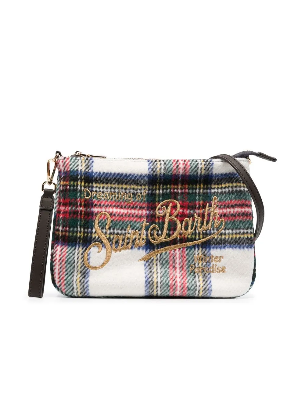 

MC2 Saint Barth Kids tartan-check shoulder bag - White