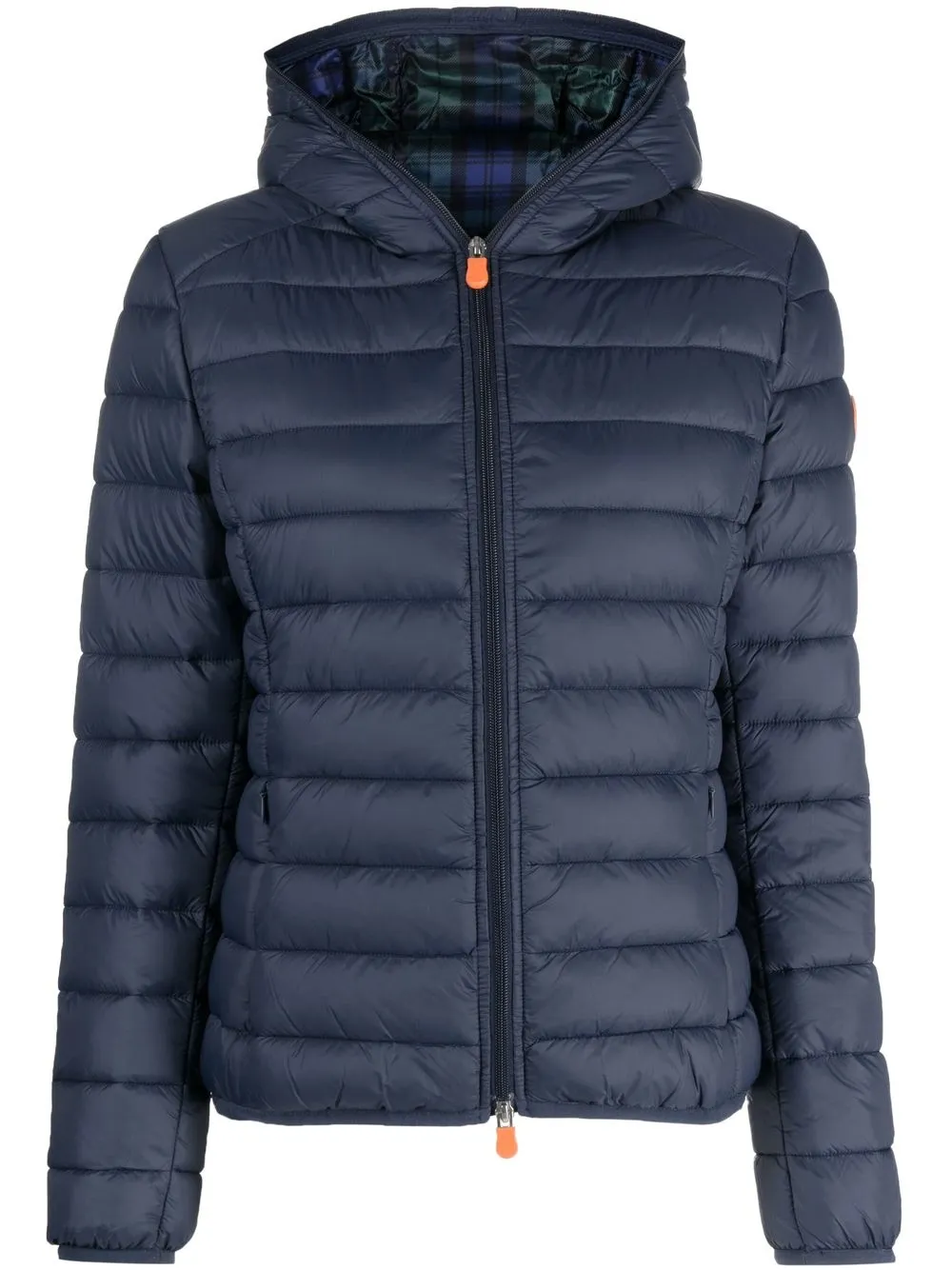 

Save The Duck logo-patch hooded jacket - Blue