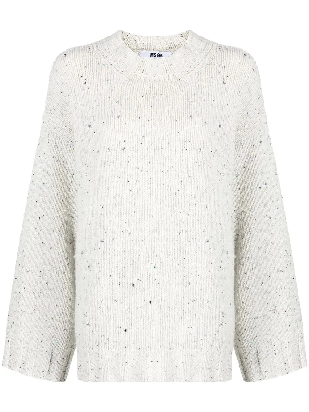 

MSGM crystal-embellished knitted jumper - Neutrals