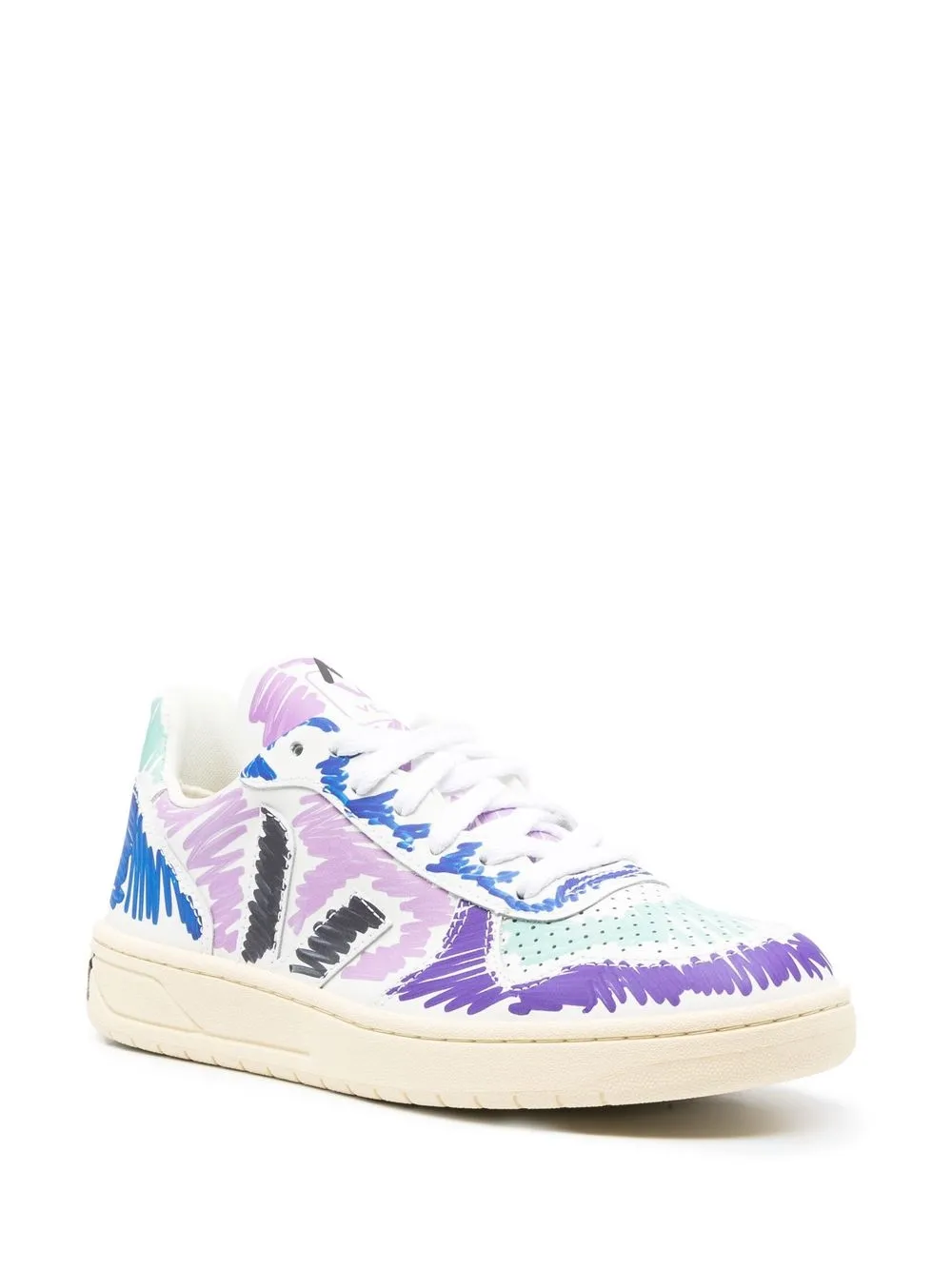 VEJA X MARNI V-10 皮质低帮板鞋