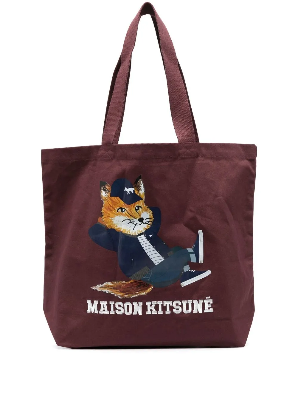 

Maison Kitsuné graphic embroidered-logo tote bag