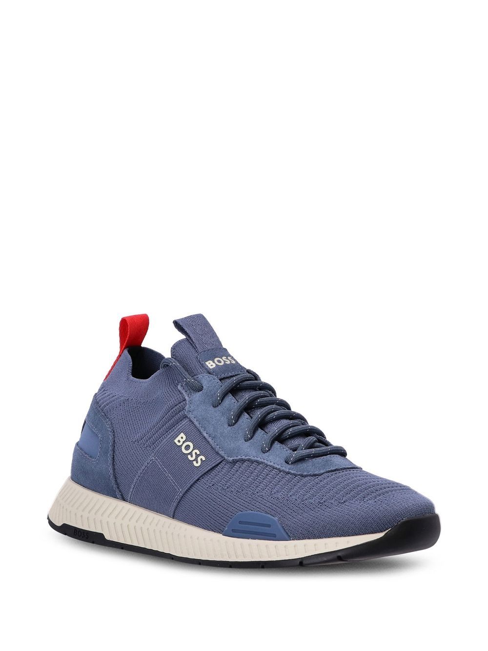 BOSS Soksneakers met logoprint - Blauw
