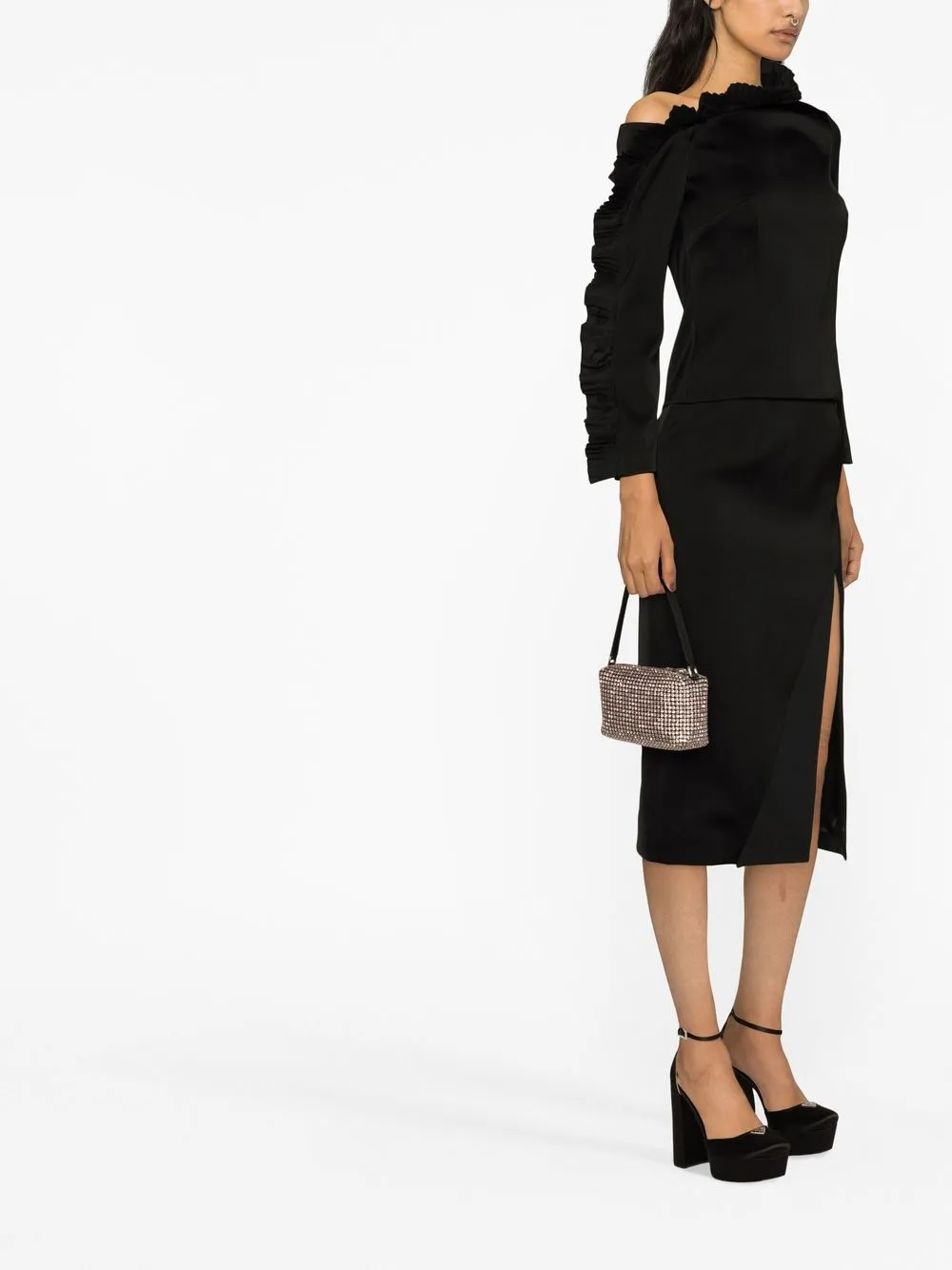 V:pm Atelier Isabel Ruffle-detail Top In Black