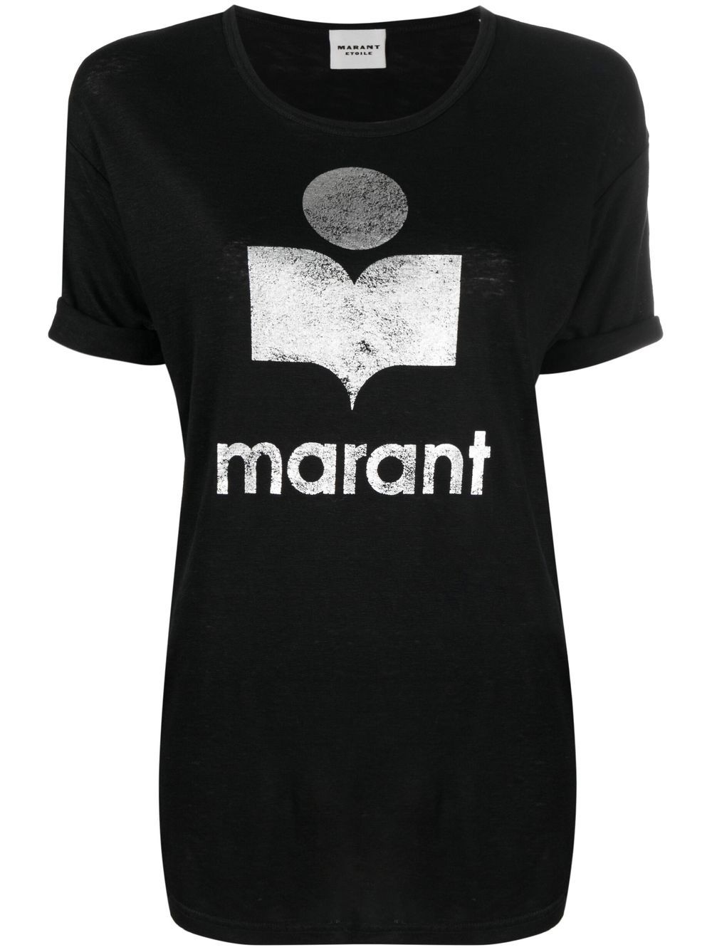 MARANT ÉTOILE logo-print Linen T-shirt - Farfetch
