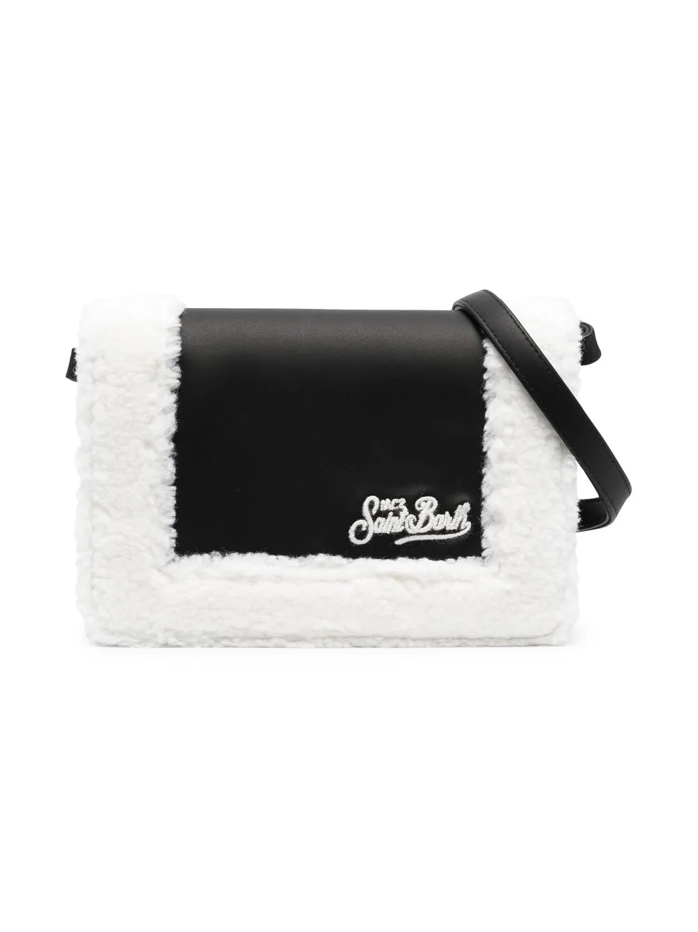 

MC2 Saint Barth Kids faux shearling-trim crossbody bag - Black