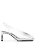 Jil Sander 75mm square-toe leather pumps - Silver