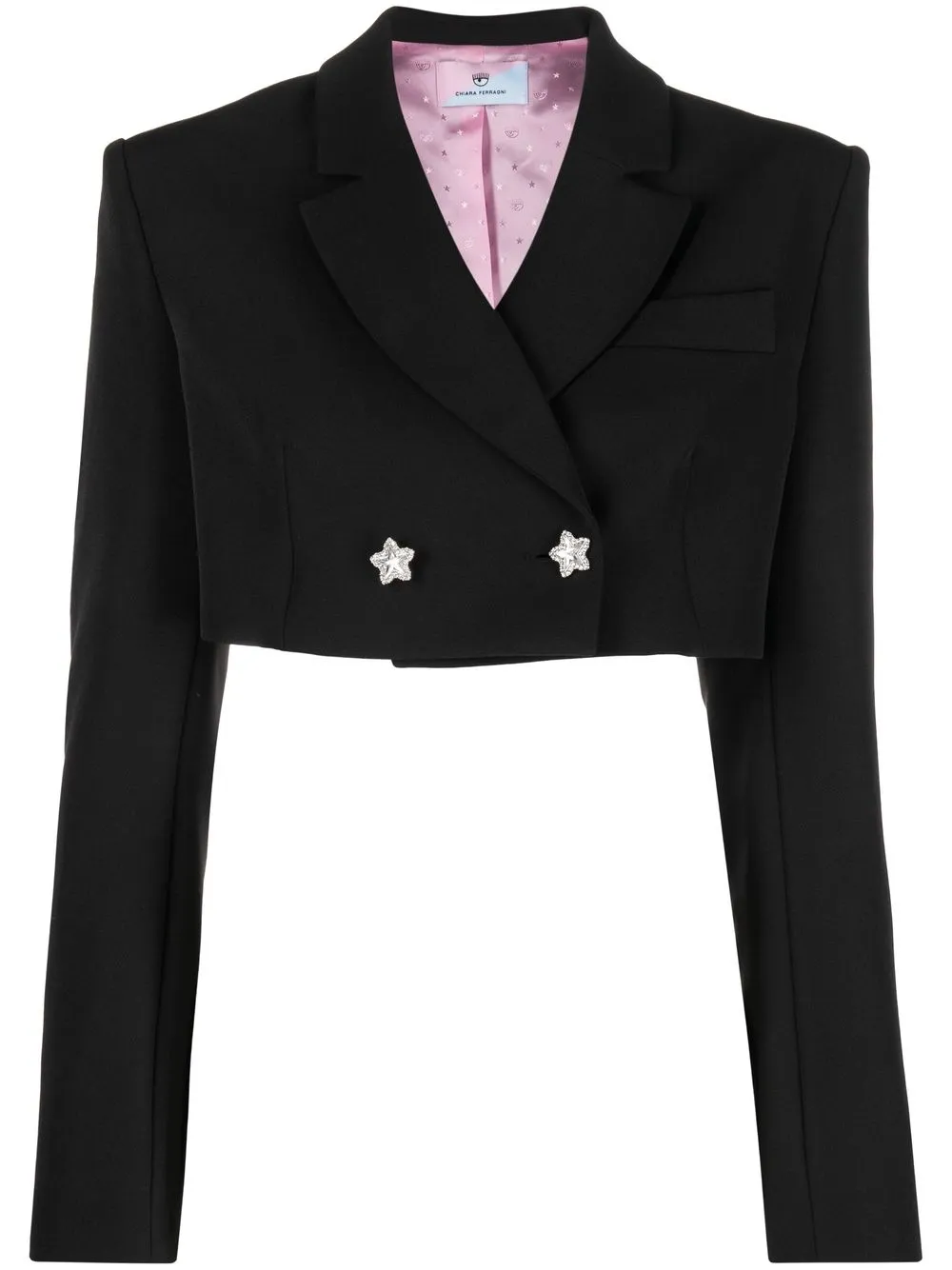 

Chiara Ferragni cropped single-breasted blazer - Black