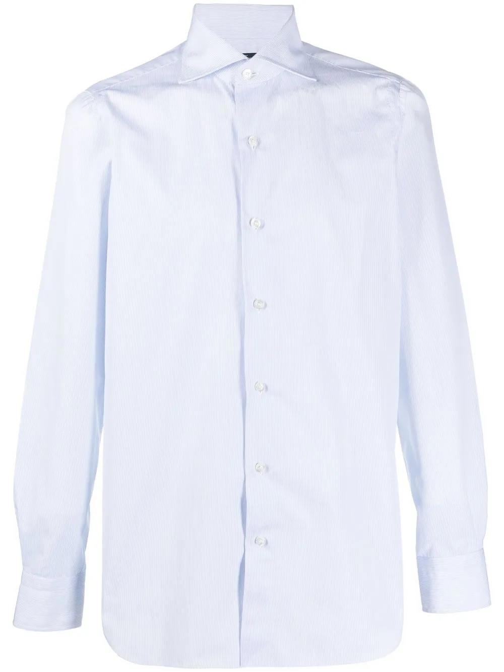 

Finamore 1925 Napoli stripe-pattern spread collar shirt - Blue