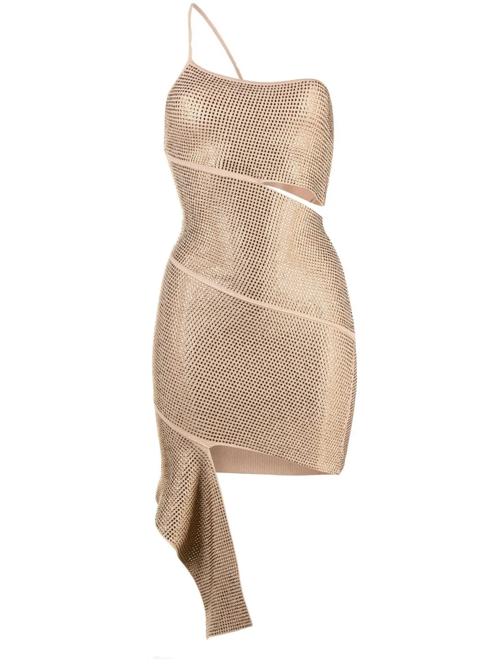 

ANDREĀDAMO crystal-embellished asymmetric dress - Gold