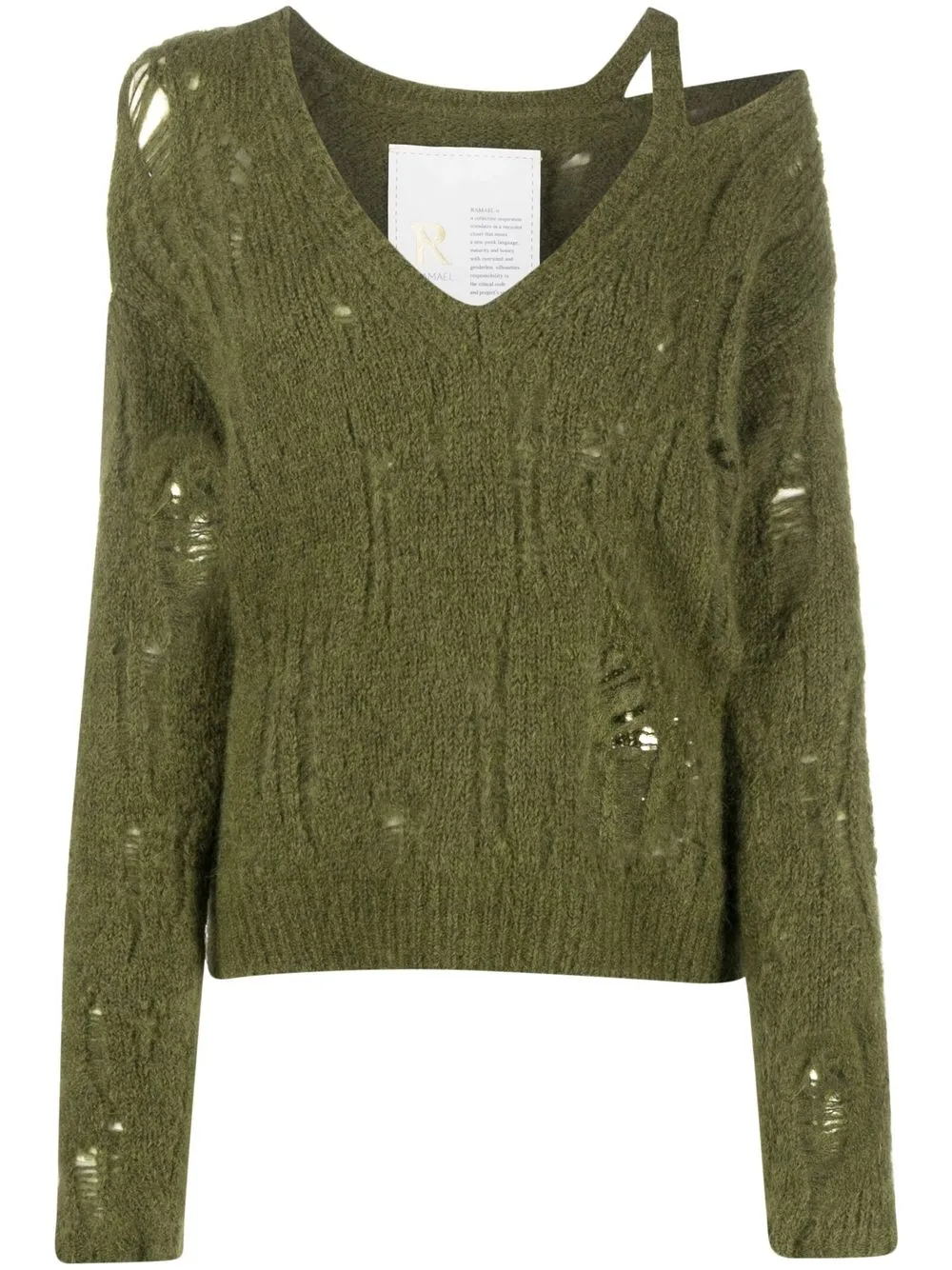 

Ramael distressed V-neck sweater - Green